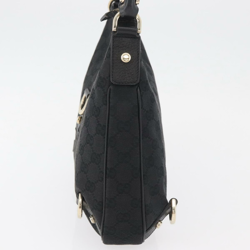 【日本直送】GUCCI GG帆布Abbey單肩包 黑色 金色 130738 正品 182265A-2