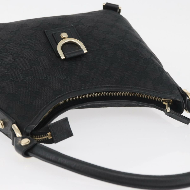 【日本直送】GUCCI GG帆布Abbey單肩包 黑色 金色 130738 正品 182265A-5
