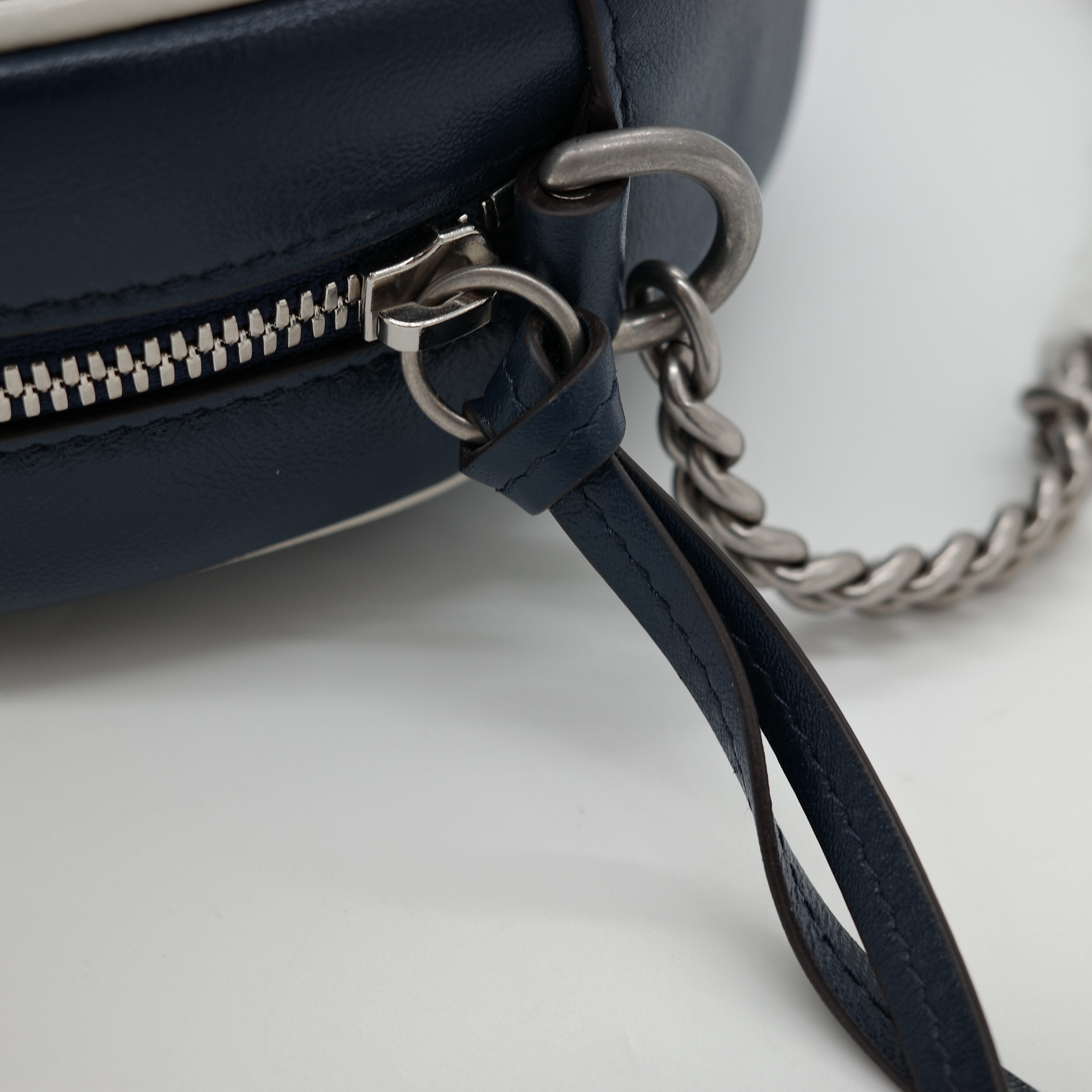 Gucci 古馳 marmont 藍白色 圓形 肩背包-5