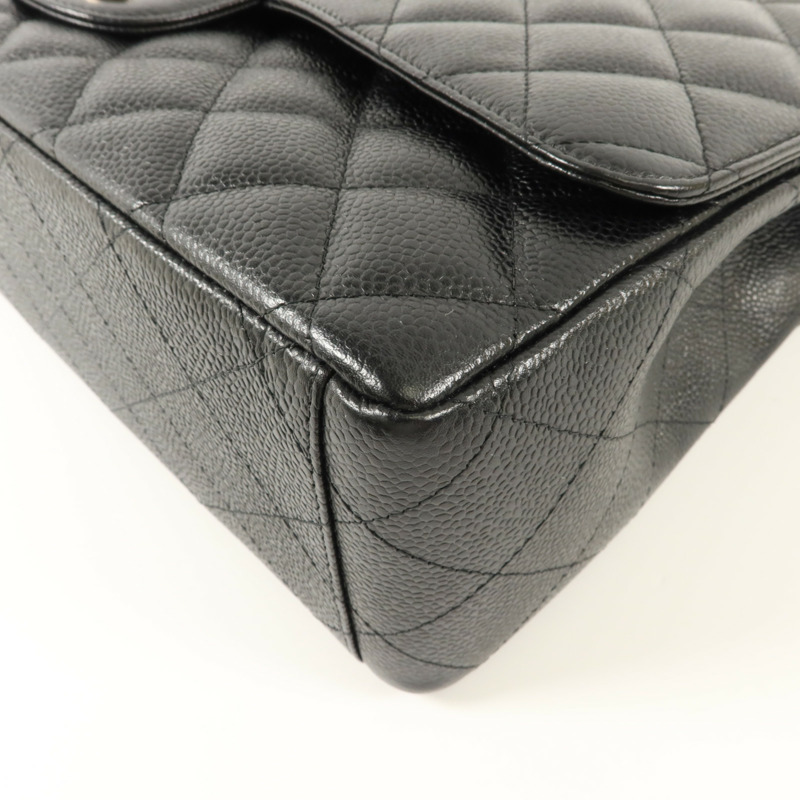 CHANEL 牛皮皮革Maxi Classic鏈帶肩背袋-11