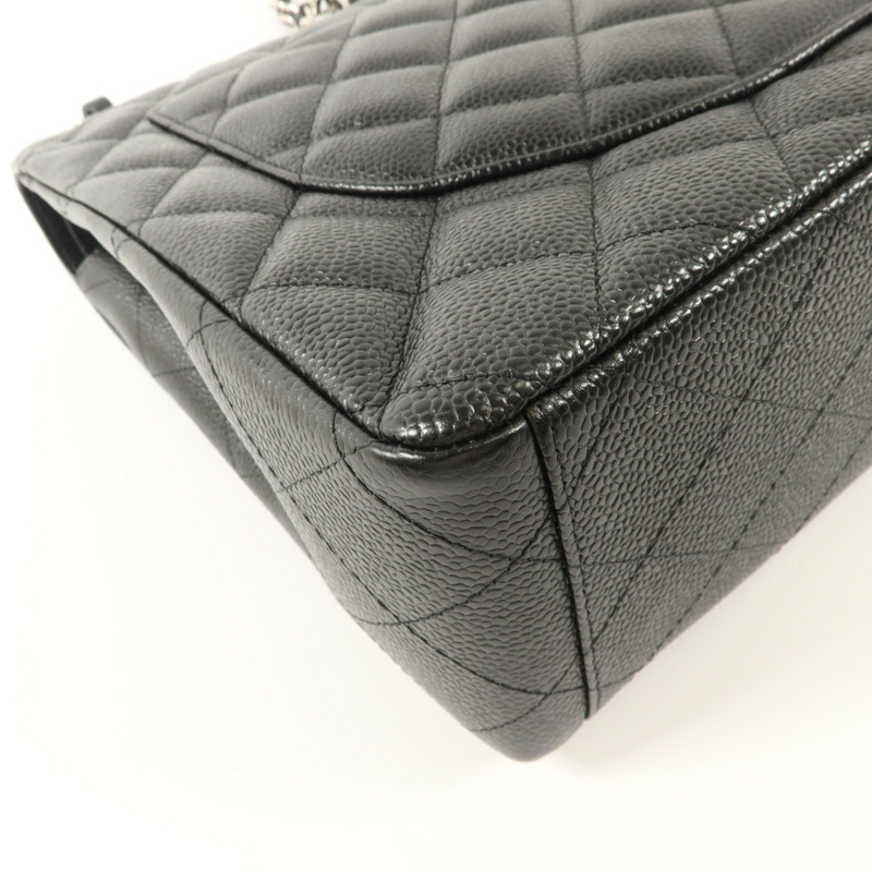 CHANEL 牛皮皮革Maxi Classic鏈帶肩背袋-14