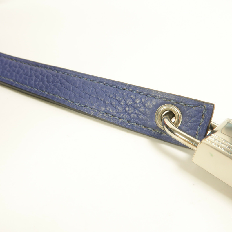 HERMES Clemence皮革Picotin MM手挽袋Bleu Brighton/Capucine-9
