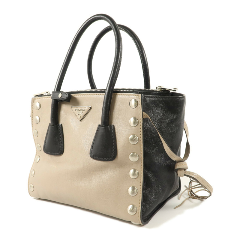 PRADA 牛皮皮革2 Way Shoulder Bag手挽肩背兩用袋-2