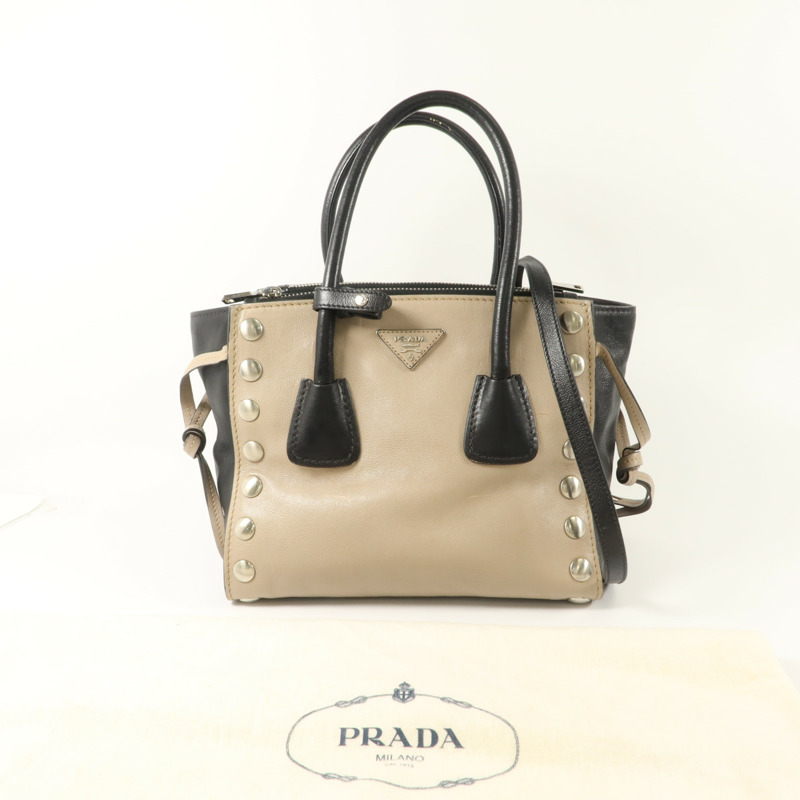 PRADA 牛皮皮革2 Way Shoulder Bag手挽肩背兩用袋-8