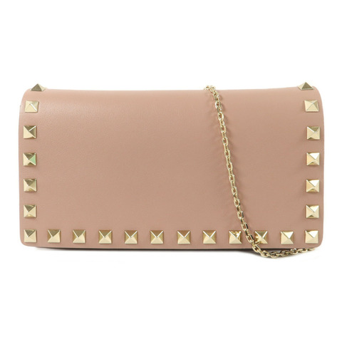 Valentino 牛皮皮革Rockstud WOC鏈帶肩背袋