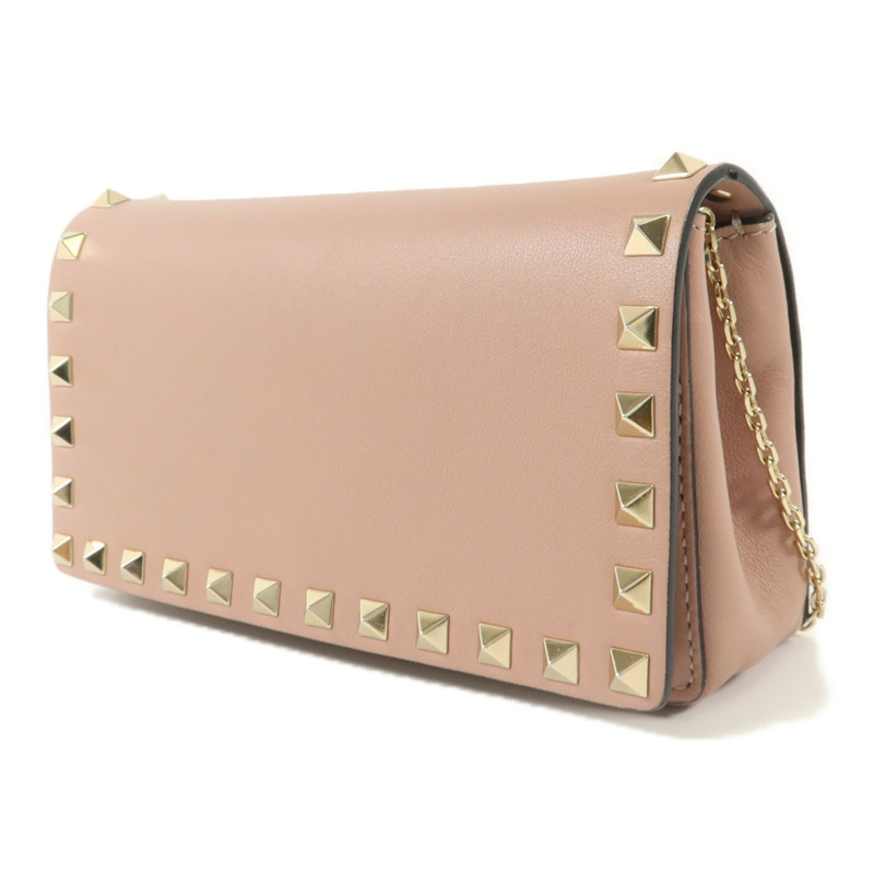 Valentino 牛皮皮革Rockstud WOC鏈帶肩背袋-2