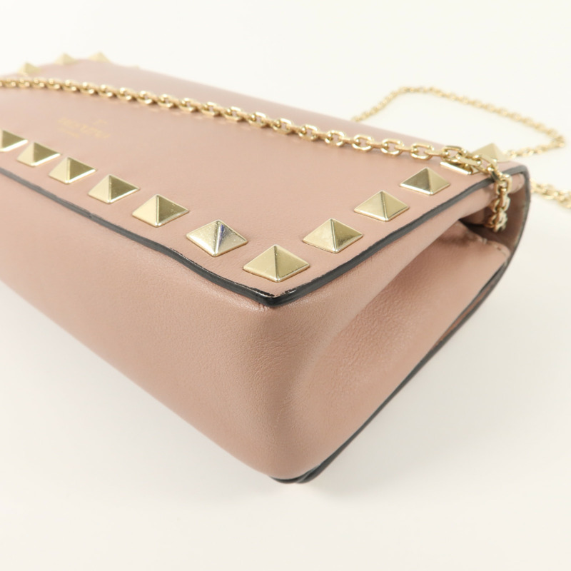 Valentino 牛皮皮革Rockstud WOC鏈帶肩背袋-13