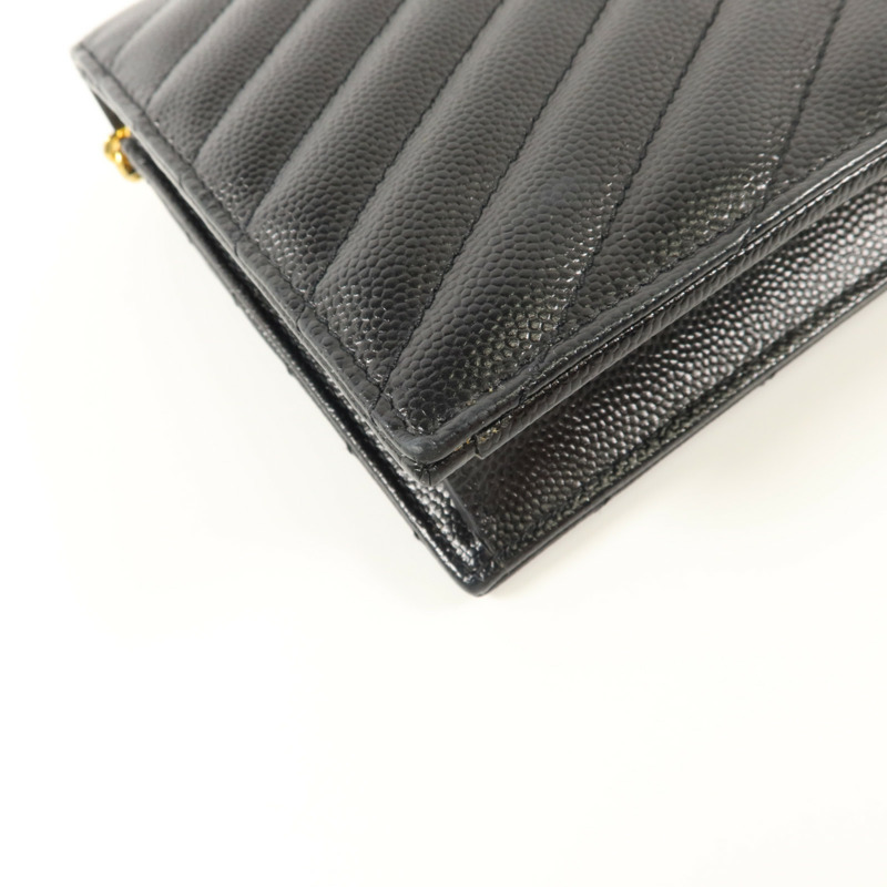 SAINT LAURENT 牛皮皮革Wallet On Chain鏈帶肩背袋-14