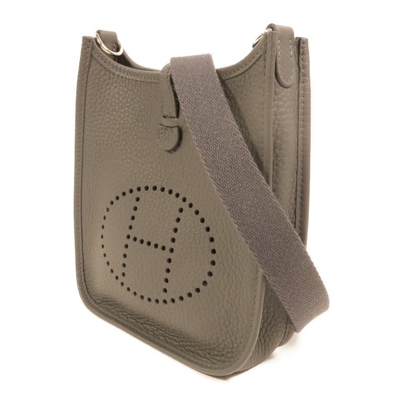 HERMES Clemence皮革Evelyne TPM肩背袋Gris Misty-2