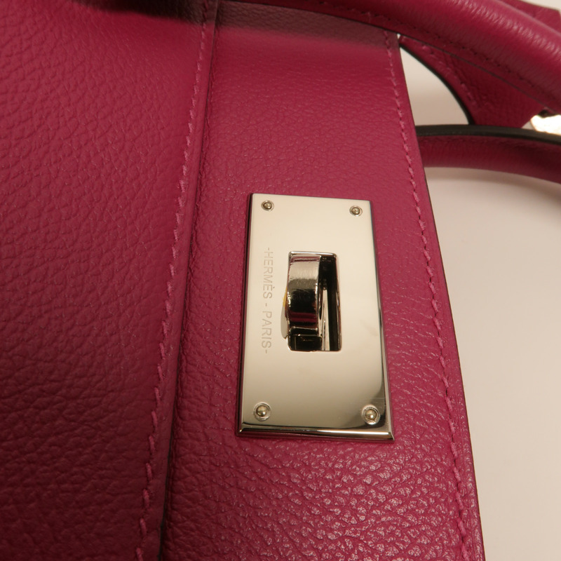 HERMES Evercolor皮革Toolbox 20手挽肩背兩用袋Rose Pourpre-8