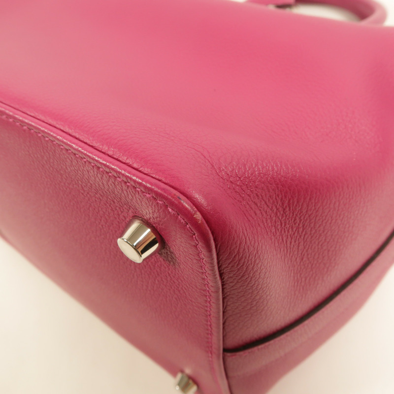 HERMES Evercolor皮革Toolbox 20手挽肩背兩用袋Rose Pourpre-10