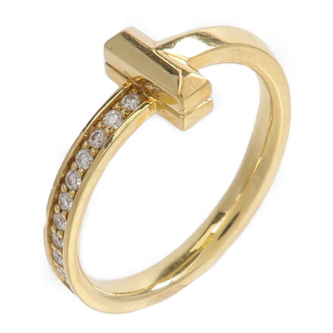 TIFFANY＆CO 18K黃金T1 Half Diamond Ring鑽石戒指