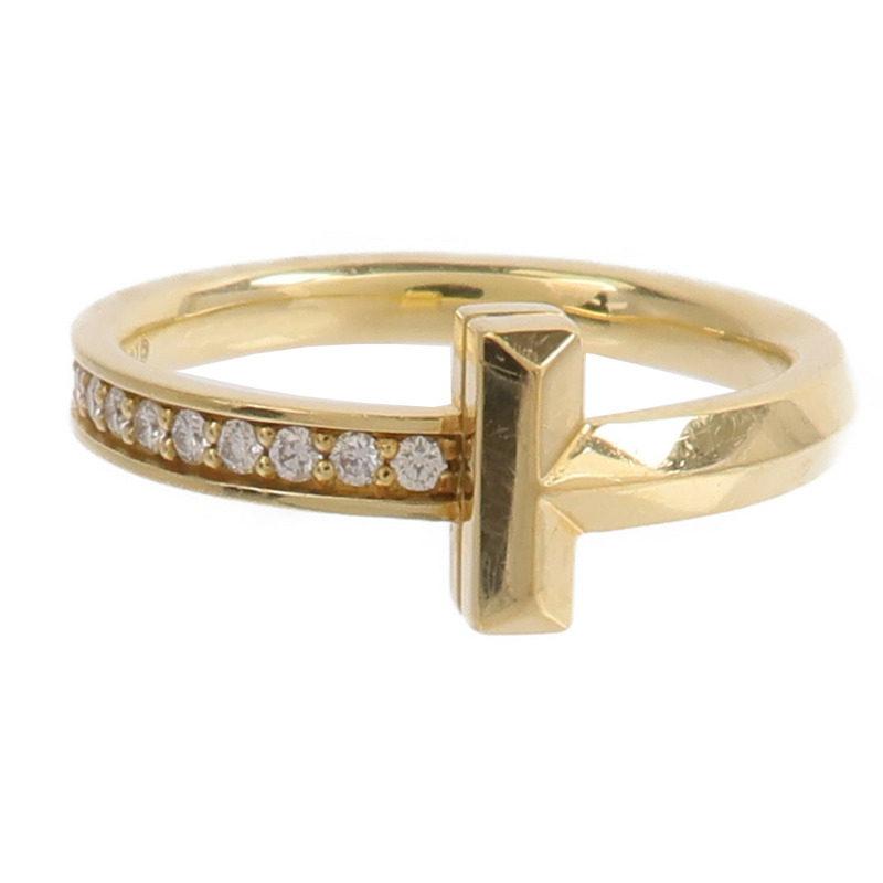 TIFFANY&CO 18K黃金T1 Half Diamond Ring鑽石戒指-1