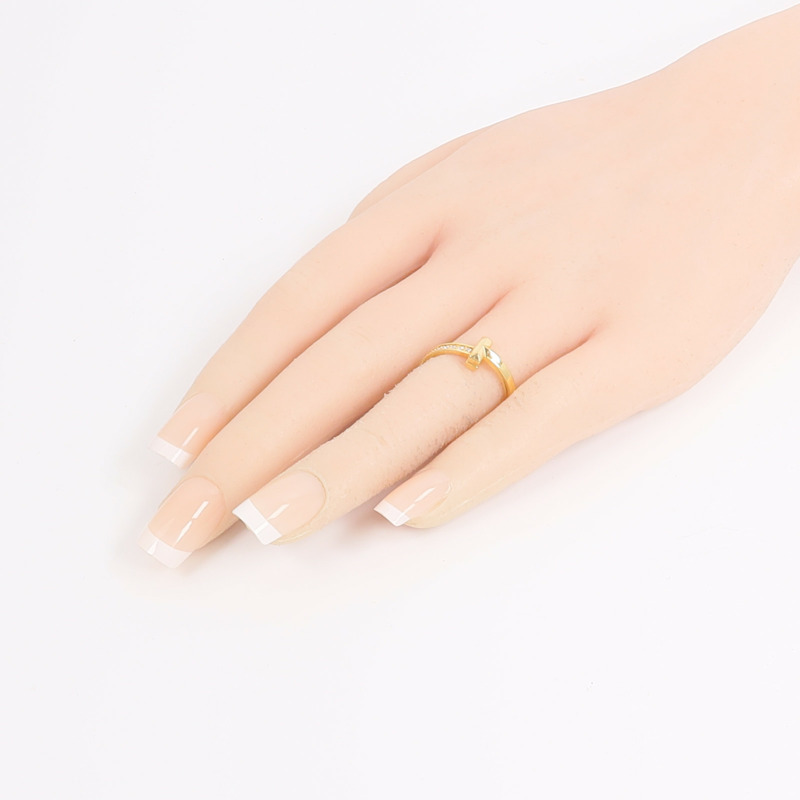 TIFFANY&CO 18K黃金T1 Half Diamond Ring鑽石戒指-7