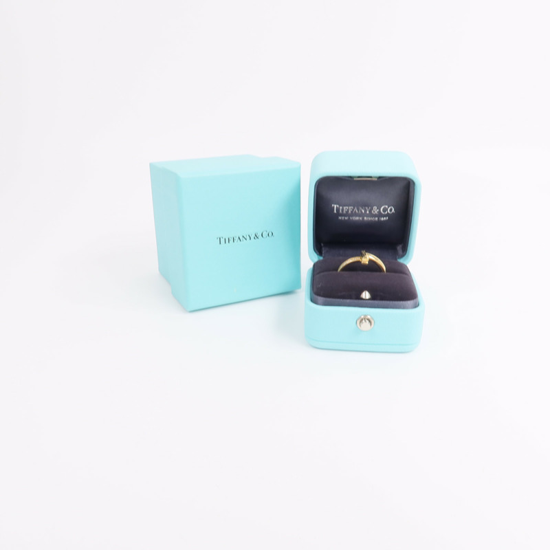 TIFFANY&CO 18K黃金T1 Half Diamond Ring鑽石戒指-8