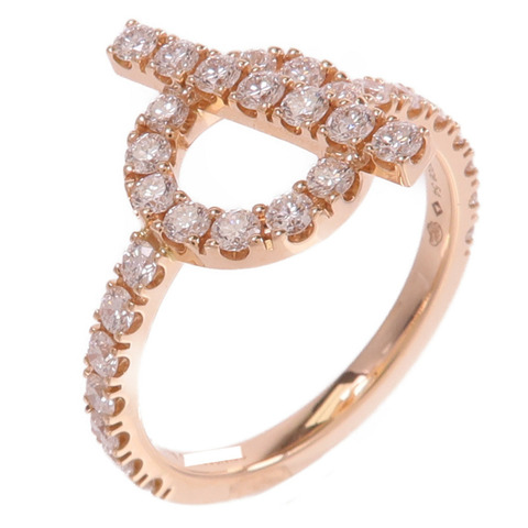HERMES 18K玫瑰金Finesse Ring鑽石戒指