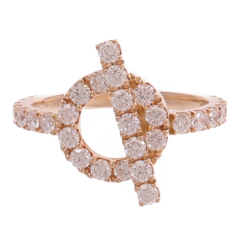 HERMES 18K玫瑰金Finesse Ring鑽石戒指-1