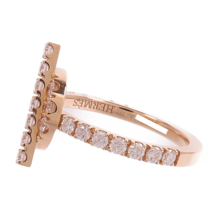HERMES 18K玫瑰金Finesse Ring鑽石戒指-2