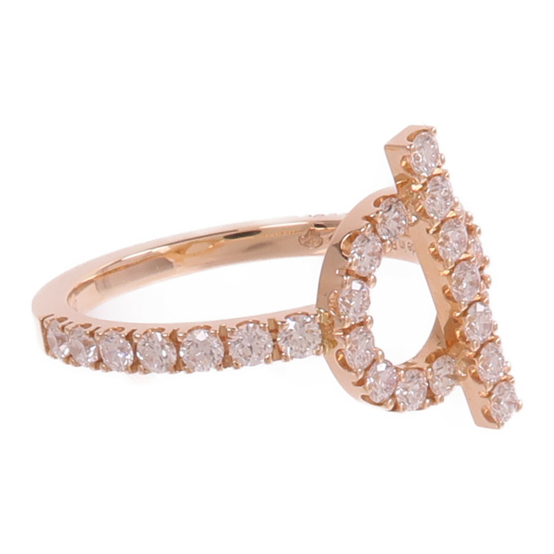HERMES 18K玫瑰金Finesse Ring鑽石戒指-3
