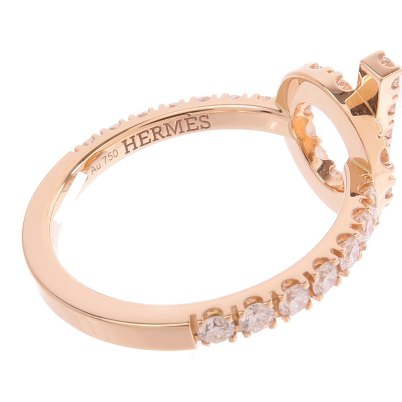 HERMES 18K玫瑰金Finesse Ring鑽石戒指-5