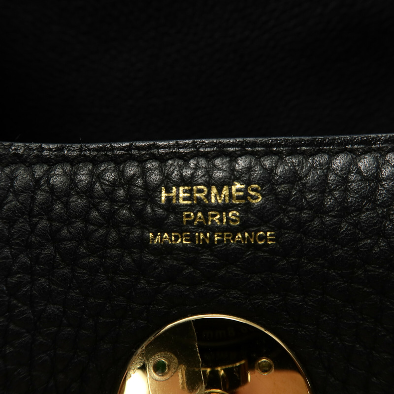 HERMES Clemence皮革Lindy 26手挽肩背兩用袋Noir-5