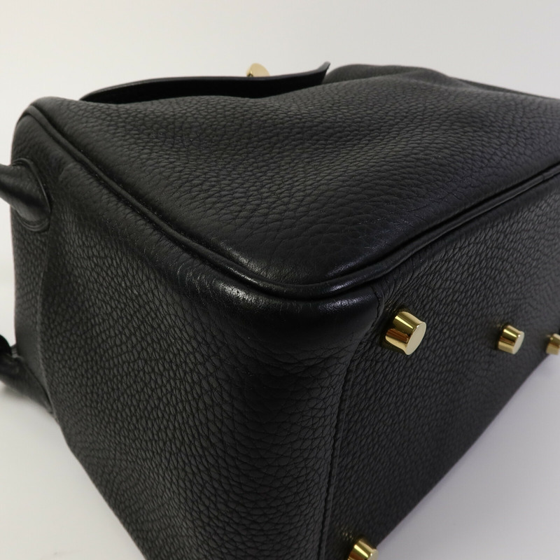 HERMES Clemence皮革Lindy 26手挽肩背兩用袋Noir-10