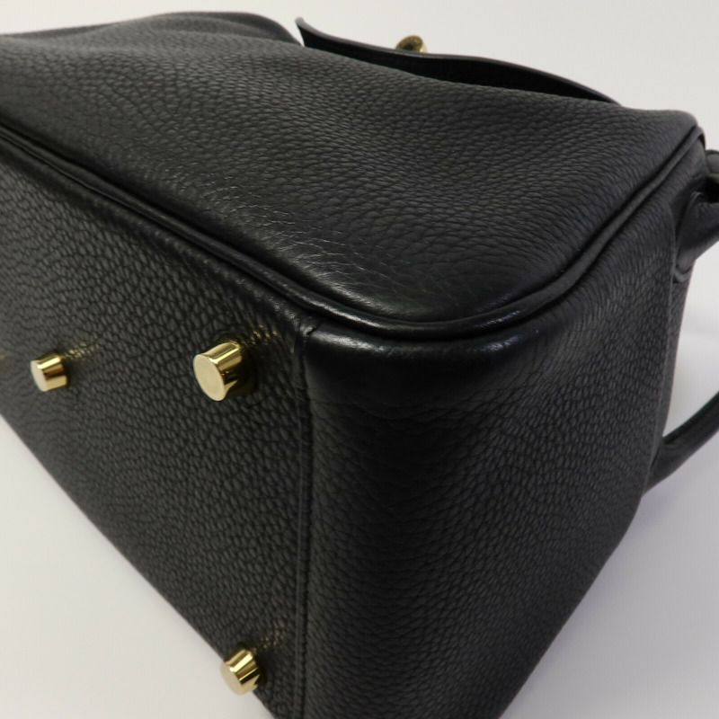 HERMES Clemence皮革Lindy 26手挽肩背兩用袋Noir-11