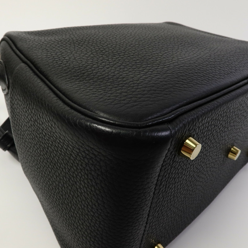 HERMES Clemence皮革Lindy 26手挽肩背兩用袋Noir-12