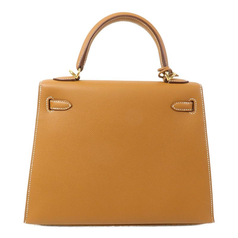 HERMES Epsom皮革Kelly 25手挽肩背兩用袋Gold-2