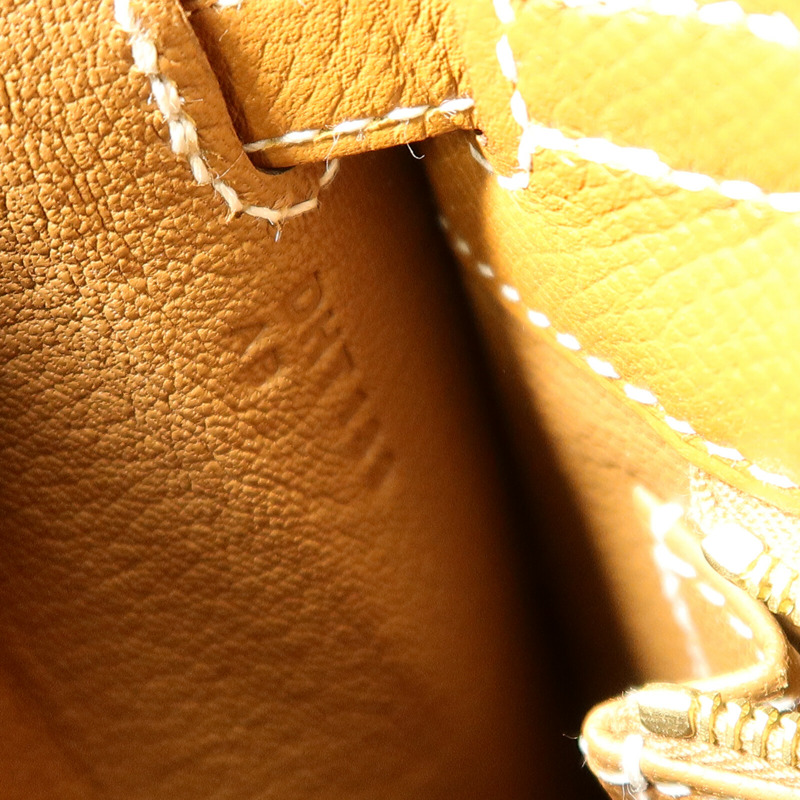 HERMES Epsom皮革Kelly 25手挽肩背兩用袋Gold-6