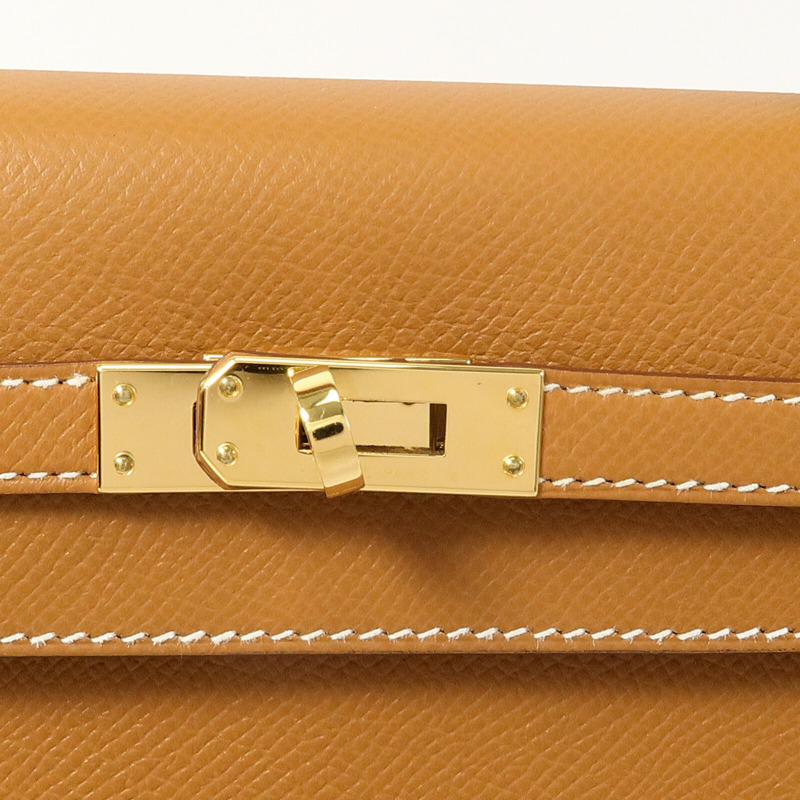 HERMES Epsom皮革Kelly 25手挽肩背兩用袋Gold-7