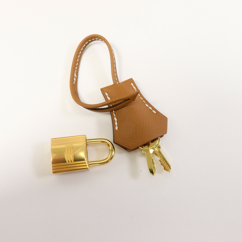 HERMES Epsom皮革Kelly 25手挽肩背兩用袋Gold-8