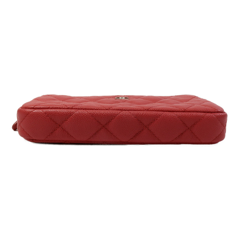 CHANEL 牛皮皮革Zipper Phone Bag鏈帶肩背袋-3