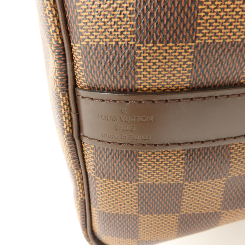 LOUIS VUITTON Damier Speedy Bandouliere 25金扣手挽肩背兩用袋棕色-5