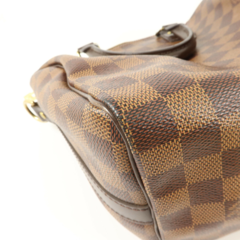 LOUIS VUITTON Damier Speedy Bandouliere 25金扣手挽肩背兩用袋棕色-13