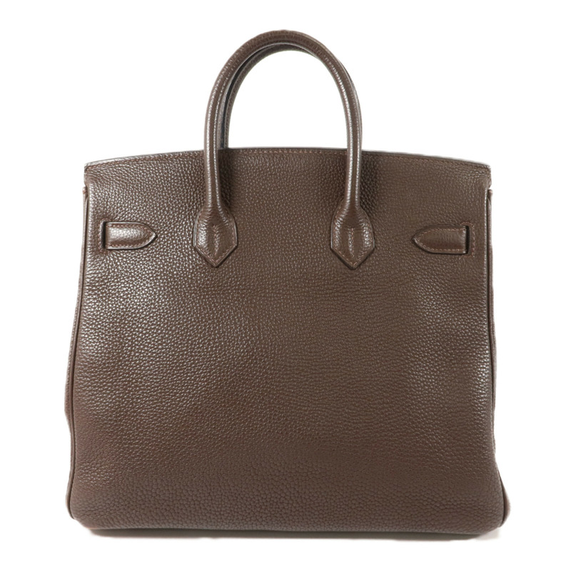 HERMES Clemence皮革Haut A Courroies 28手挽袋Chocolat-1