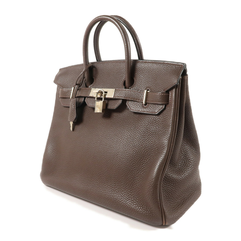 HERMES Clemence皮革Haut A Courroies 28手挽袋Chocolat-2