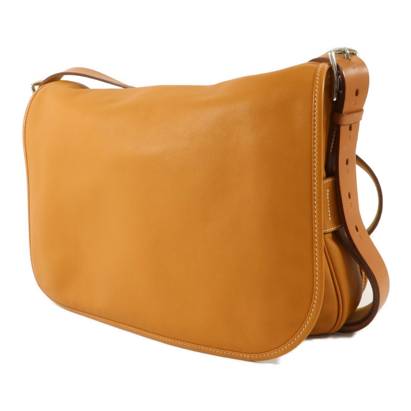 HERMES Swift皮革Barda 35肩背袋Gold-2