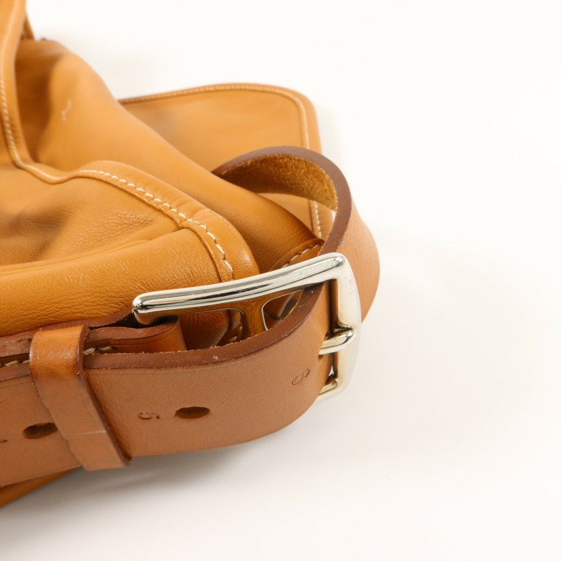 HERMES Swift皮革Barda 35肩背袋Gold-9