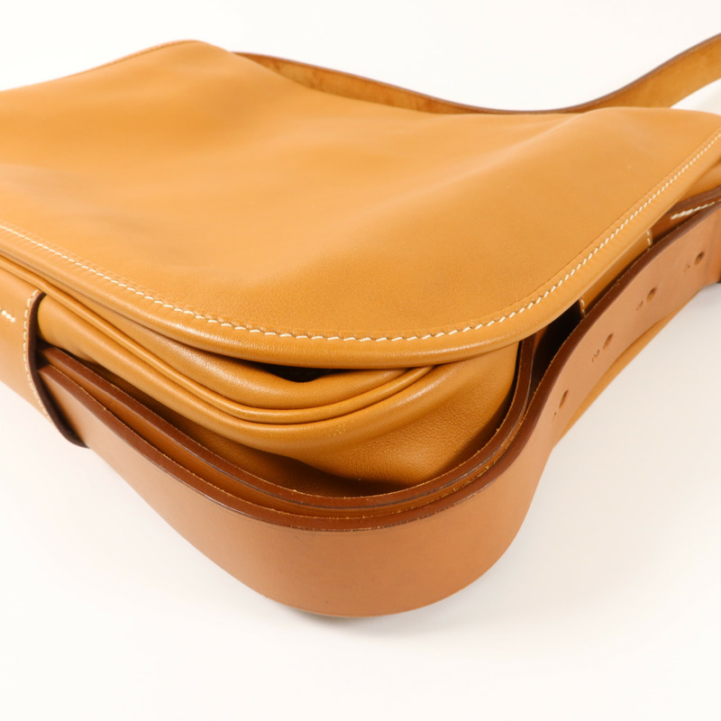 HERMES Swift皮革Barda 35肩背袋Gold-10
