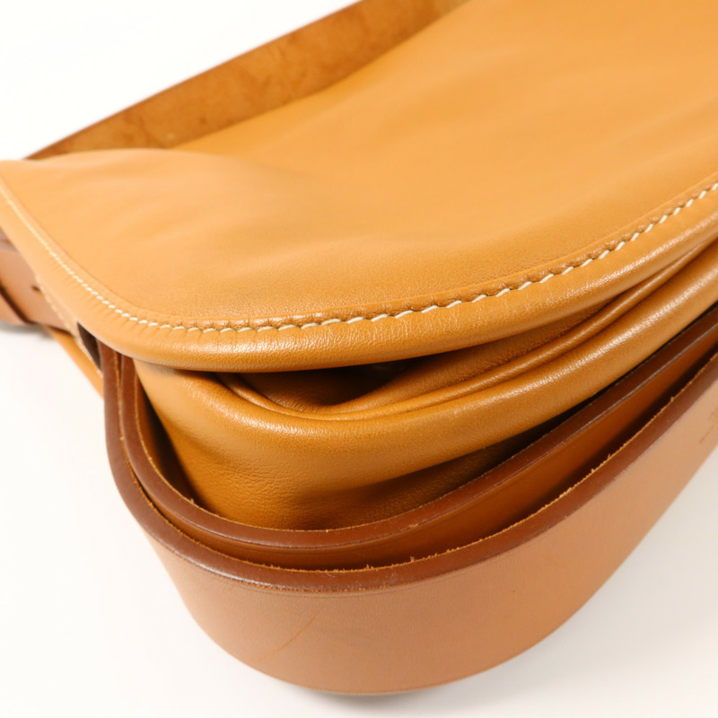 HERMES Swift皮革Barda 35肩背袋Gold-11