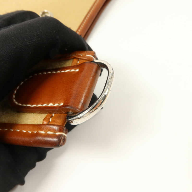 HERMES Felt/Barenia皮革Evelyne PM肩背袋Fauve/Iris-10