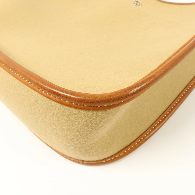 HERMES Felt/Barenia皮革Evelyne PM肩背袋Fauve/Iris-11