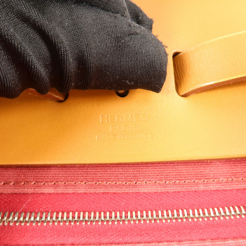 HERMES 帆布Herbag PM手挽肩背兩用袋Rubis/Fauve-5