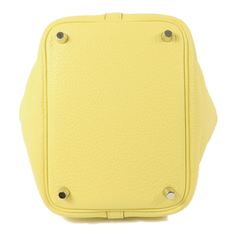HERMES Clemence皮革Picotin PM手挽袋Jaune Poussin-3