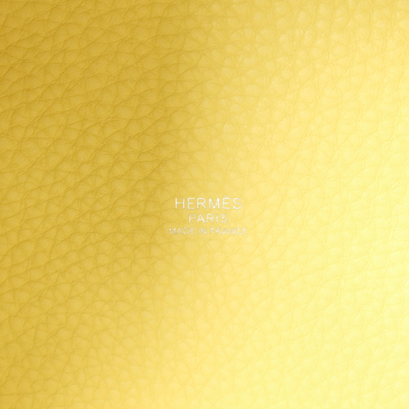 HERMES Clemence皮革Picotin PM手挽袋Jaune Poussin-5