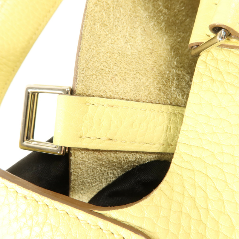 HERMES Clemence皮革Picotin PM手挽袋Jaune Poussin-6