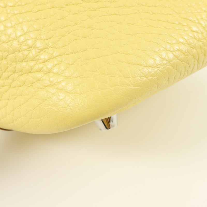 HERMES Clemence皮革Picotin PM手挽袋Jaune Poussin-12