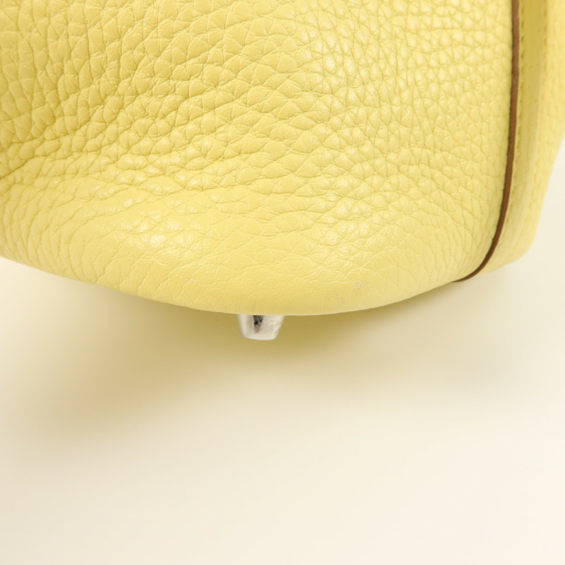 HERMES Clemence皮革Picotin PM手挽袋Jaune Poussin-13