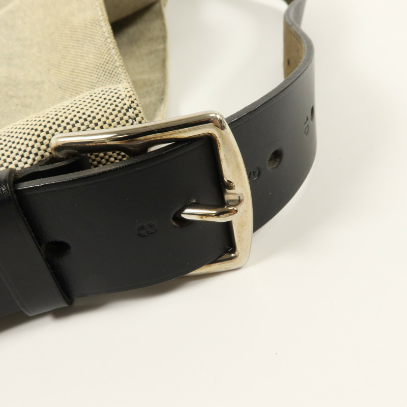 HERMES Toile H帆布/Vache Hunter皮革Etriviere Shoulder Bag MM肩背袋Ecru/Noir-9